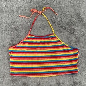 Striped tieneck tank/tube top